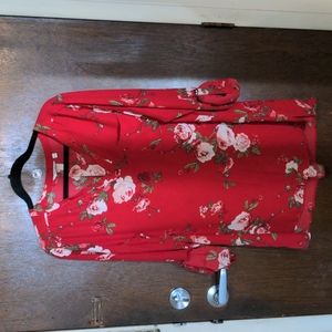3 for 25 Red blouse with flowers
